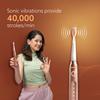 AGARO COSMIC PLUS Sonic Electric Tooth Brush For Adults with 5 Modes, 5 Brush Heads, 1 Interdental Head, Carry Case & Rechargeable with 4 Hours Charge Lasting Up to 25 Days, Power Toothbrush, (Rosegold) view 2