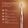 AGARO COSMIC PLUS Sonic Electric Tooth Brush For Adults with 5 Modes, 5 Brush Heads, 1 Interdental Head, Carry Case & Rechargeable with 4 Hours Charge Lasting Up to 25 Days, Power Toothbrush, (Rosegold) view 3