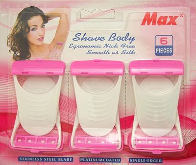 plastic & metal Premium Quality Women Razor Disposable Body Shaving Bikini Razor (Pink & White) (6 Blades Combo)