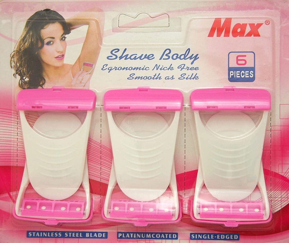 plastic & metal Premium Quality Women Razor Disposable Body Shaving Bikini Razor (Pink & White) (6 Blades Combo)