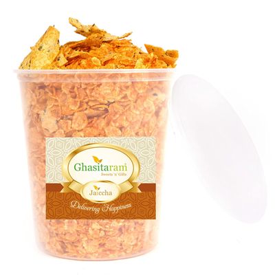 Ghasitaram Gifts Jaiccha Diwali - Roasted Papad Chiwda 200 gms |Diwali,Holi,Valentine,Birthday,Anniversary,Gift for Her,Him,Mothers Day,Fathers Day|