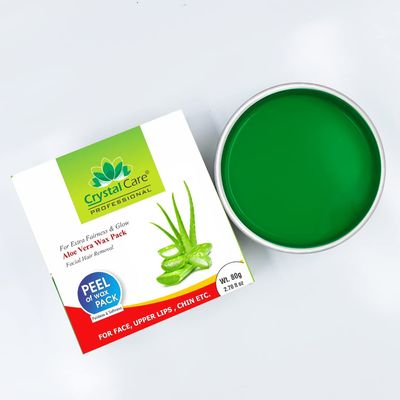 Crystal Care Aloe vera Wax for glowing skin | katori wax | Face, upper lips and chin free Spatula