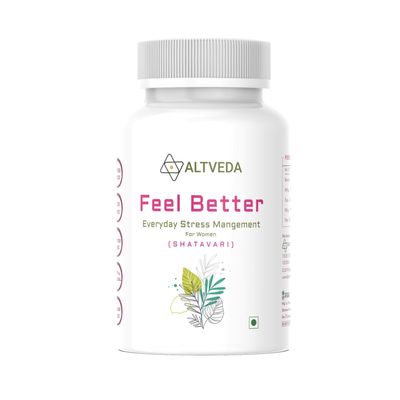 Feel Better For Women | Shatavari Extract Supplement | Reduces Stress & Anxiety | Enhance Hormonal Balance | Enhances Energy & Strength | 60 Capsule 450mg Each (Pack of 1)