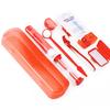 Annhua Braces Cleaning Kit Orthodontic Care Kit 8 Pack, Portable Tooth Cleaning Tools Family Oral Care Hygiene Set with Interdental Brush, Ortho Wax, Floss, Oral Mirror - Red view 1
