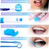 Annhua Braces Kit Cleaning 8 Pack for Orthodontic, Portable Tooth Cleaning Tools Family Oral Care Hygiene Set, Interdental Brush, Ortho Wax, Floss, Oral Mirror Included - Blue view 4