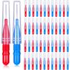 50 Piece Interdental Brush Toothpick Dental Tooth Flossing Head Braces Oral Dental Hygiene Interdental Brush Dental Flosser Toothpick Cleaners Tooth Cleaning Tool (Red, Blue) view 1