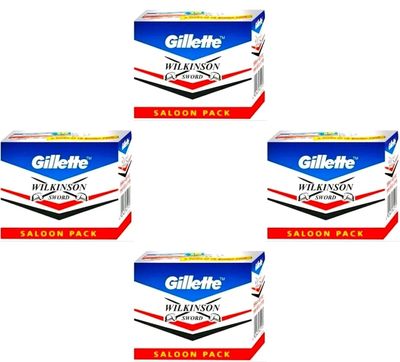 Gillette Razor Unisex Wilkinson Sword Double Edge Razor Blades (50 In 1) (Pack Of 4) Saloon Pack By Rmr Jaihind