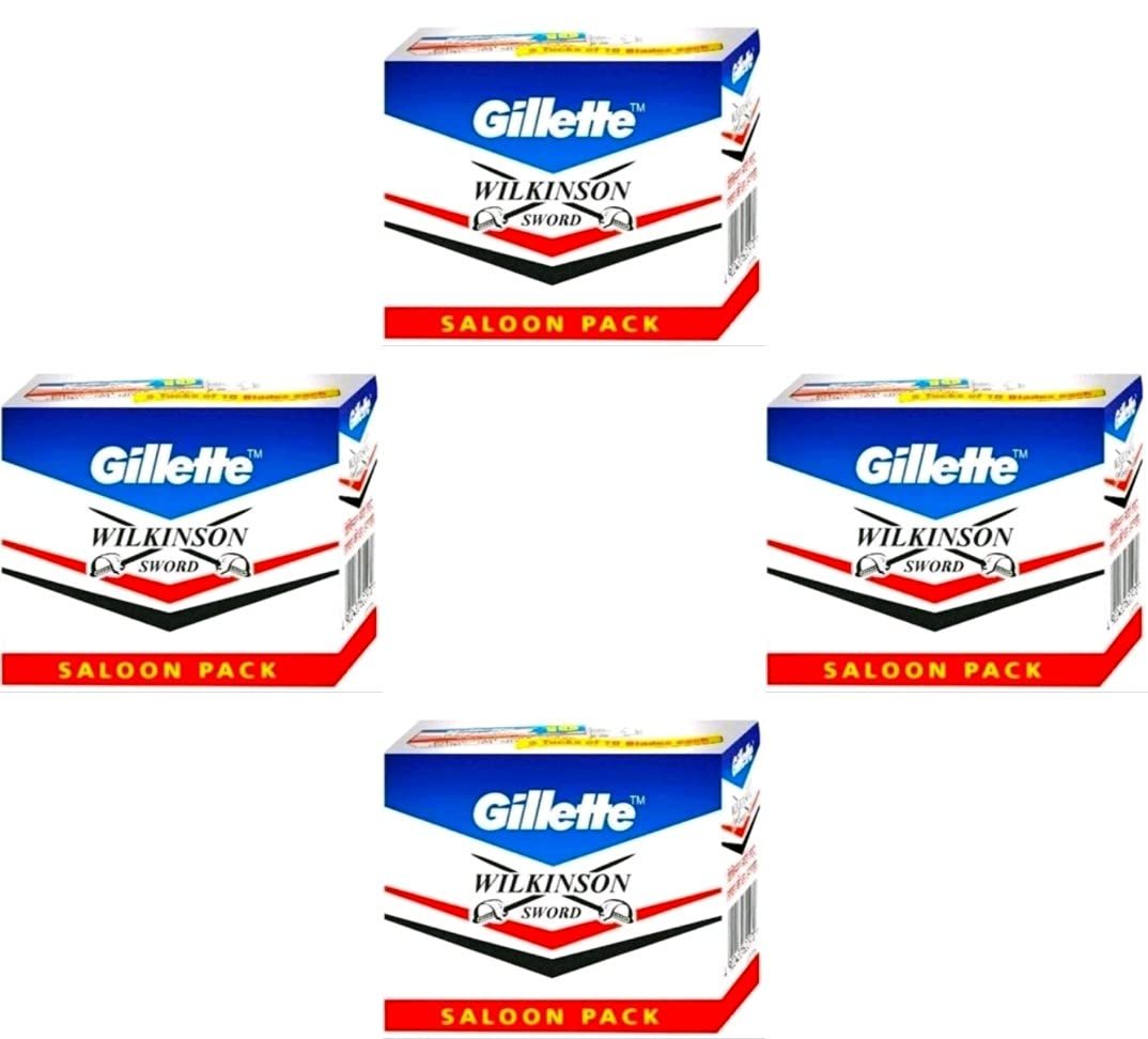 Gillette Razor Unisex Wilkinson Sword Double Edge Razor Blades (50 In 1) (Pack Of 4) Saloon Pack By Rmr Jaihind