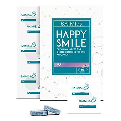 SOWUNO Denture Cleaning Tablet Portable 30PCS Lightweight Professional Universal Compact Denture Cleaner Tablets for Retainer Outdoor Travel