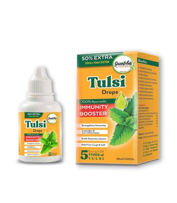 Guapha Ayurveda Tulsi Drops 60ml - Pack of 2 of 30ml each (60ml)