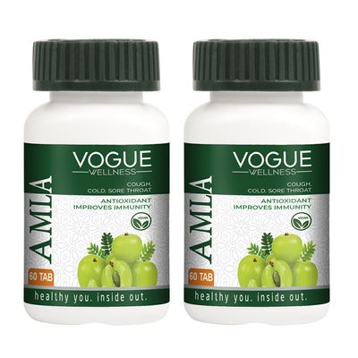 Vogue Wellness Amla Tablets for Antioxidant and Improves Immunity- 60 Tablet-pack of 2