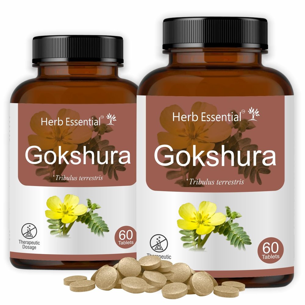 Herb Essential Gokshura (Tribulus Terrestris) 500 MG, 120 Tablets | Helps To Support Energy & Strength for Men & Women
