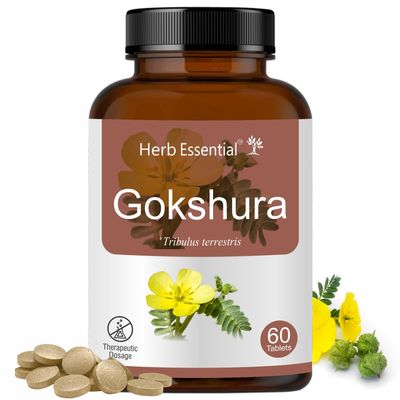 Herb Essential Gokshura Tablets 500 mg (60 Tablets) - AYUSH Approved | |Supports General Wellness |For both Men & Women|