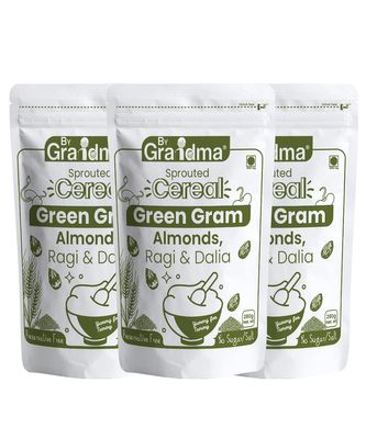 ByGrandma Veggies & Nuts With Sprouted Cereal  Sprouted Cereal Green Gram, Almond, Ragi and Dalia healthy Food For Kids | Preservative Free Instant health drink Mix for little ones | 840g