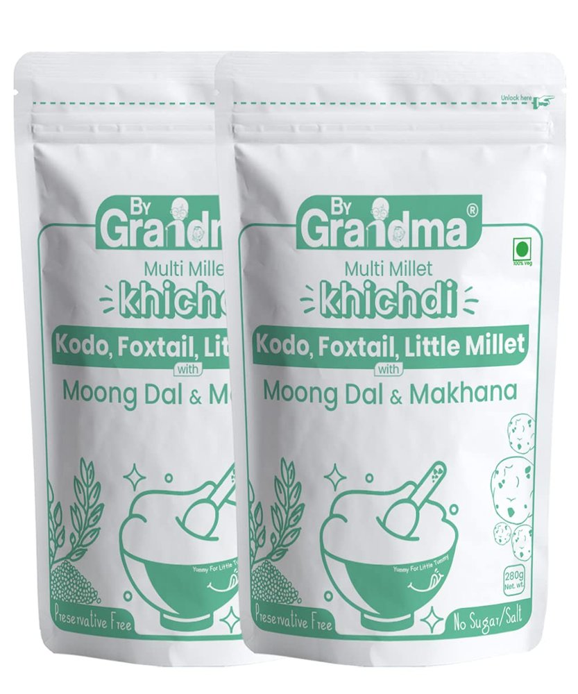 ByGrandma Multi Millet Kichidi Mix Instant Food For little ones | Preservative Free Instant Porridge Mix for kids | 560g