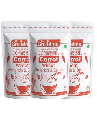 ByGrandma Veggies & Nuts With Sprouted Cereal Sprouted Wheat, Carrot with Almonds and Dates healthy Food For Kids | Preservative Free Instant health drink Mix for little ones | 840g
