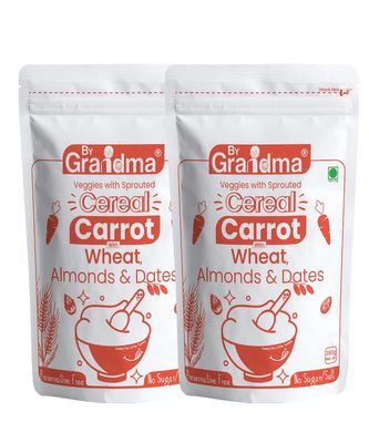 ByGrandma Veggies & Nuts With Sprouted Cereal  Sprouted Wheat, Carrot with Almonds and Dates healthy Food For Kids | Preservative Free Instant health drink Mix for little ones | 560g