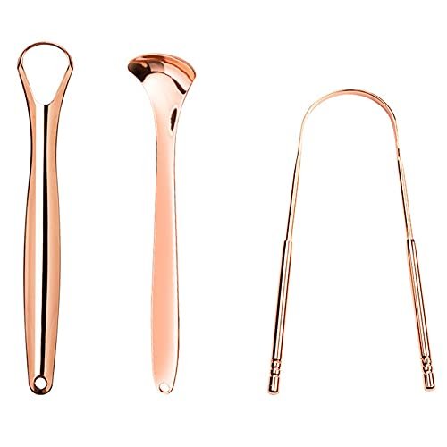 CACAZI 3PCS Tongue Scraper Set Portable Sturdy Washable Rustproof Tongue Cleaner Tongue Fresher Sturdy Rustproof