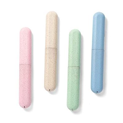 CACAZI 4PCS Travel Toothbrush Case Portable Lightweight Nonslip Universal Toothbrush Storage Case Women Men Kids