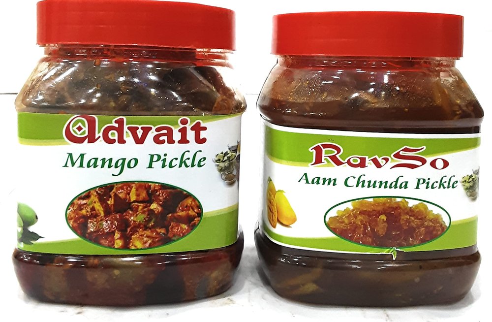 Advait Indian and Home Made Natural Farm Fresh Indian Aam Chunda Pickle 400 gm and Aam ka Mitha Chatpata Aam ka Achaar 400gm(Combo of 2) (400x2 gm)