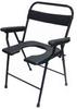 Kbg Heavy Duty Foldable Commode Black Chair, Portable Folding Toilet Commode, Camping Toilet Chair with Armrest, Steel Legs with Comfort Backrest, Lightweight Potty Toilet Chair view 1