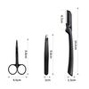 Anjetan 3PCS Eyebrow Grooming Set Stainless Steel Portable Eyebrow Tool Eyebrow Scissors Eyebrow Care Kit Eyebrow Tool Eyebrow Tweezers for Women view 3