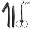 Anjetan 3PCS Eyebrow Grooming Set Stainless Steel Portable Eyebrow Tool Eyebrow Scissors Eyebrow Care Kit Eyebrow Tool Eyebrow Tweezers for Women view 4