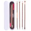 Anjetan 4PCS Blackhead Tweezers Kit Professional Portable Steel Acne Tool Kit Comedone Extractor Kit with Case Comedone Extractor Set Acne Tweezers view 3