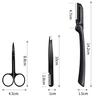 Anjetan 3PCS Eyebrow Grooming Kit Mini Eyebrow Razor Eyebrow Scissors Eyebrow Trimmer Set Eyebrow Tool Eyebrow Tweezers for Women Eyebrow Kits view 3