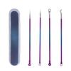 Anjetan 4PCS Acne Tool Kit Professional Portable Steel Acne Extractor Kit Blackhead Tweezers Kit with Case Comedone Extractor Set Acne Tweezers Sets view 1