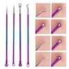 Anjetan 4PCS Acne Tool Kit Professional Portable Steel Acne Extractor Kit Blackhead Tweezers Kit with Case Comedone Extractor Set Acne Tweezers Sets view 3