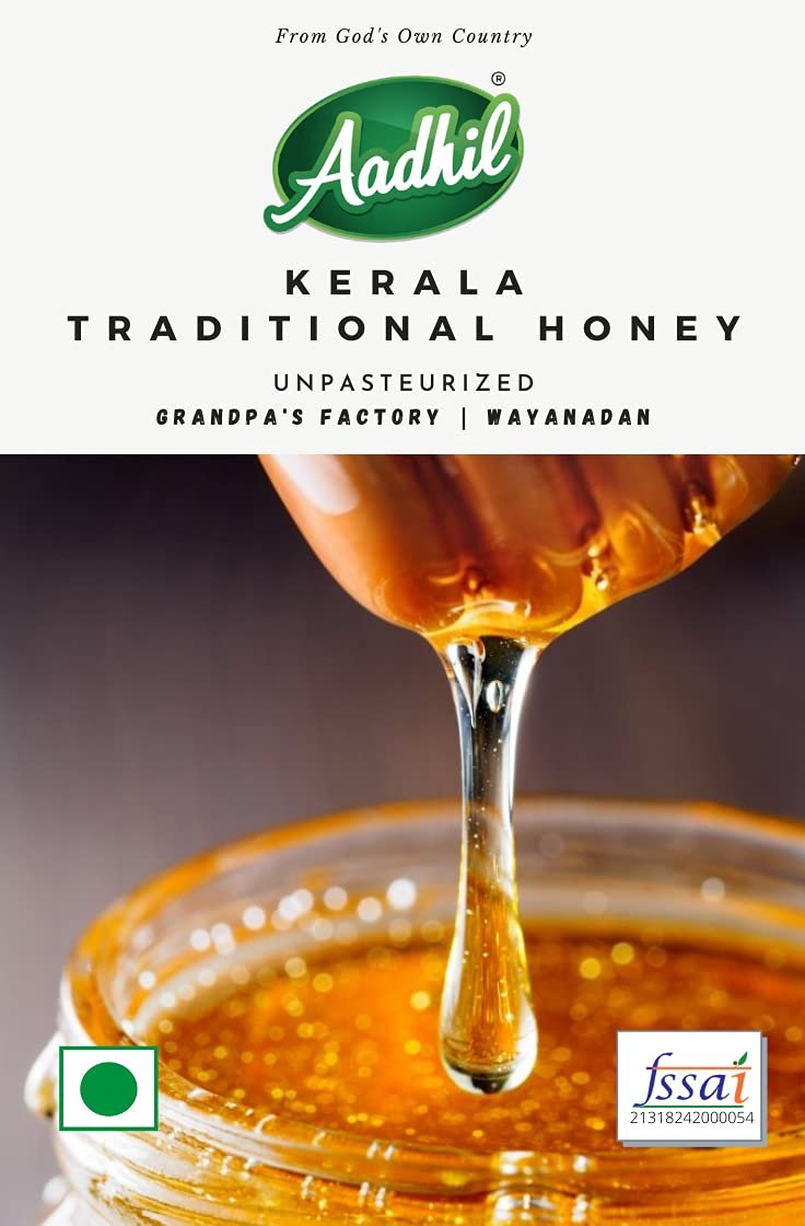 Aadhil Kerala Traditional Wayanad Unpasteurized Pure Honey - 400g