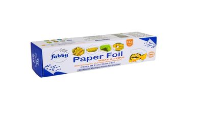 Fabby Paper FOIL | Ready to use Perfect Roll | Breathable & Plastic Free | Wrap Roti, Parantha, Sandwich, Rolls, Burgers Perfect for Packing Food Paper 1 KG (Pack of 1)