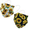 Everydayspecial Disposable Safety Mask 3 Layer Protection Face Mask for Adults 50 pcs with 1pc Necklace Mask Holder (Sunflower Print), 50 Count (Pack of 1) view 1