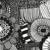 Boston International IHR Marimekko 3-Ply Cocktail Beverage Paper Napkins, 5 x 5-Inches, Siirtolapuutarha Black view 1