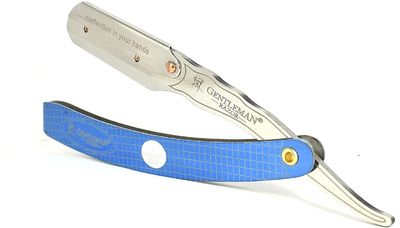 GENTLEMAN PREMIUM BLUE WHALE RT SHOP Gentleman Razor Stainless Steel Straight Edge Barber Razor For Men Well Balanced Sliding Style Weight Blue Color(FREE Blade Inside)