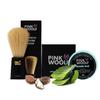 Pink Woolf Velvet Soft Bristle Shaving Brush & Shaving Soap Combo | Oceanic Blue 50g (REFILL) | Creates Thick Lather for a Comfortable Shave | Suitable for All Skin Types (Pack of 2) view 1