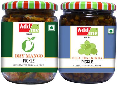 Add me Dry Mango Pickle 500G, sukha aam ka achar, Add me marwadi ker Pickle 500gm Rajasthani Tenti teet achaar Mixed Combo Offer Glass Pack