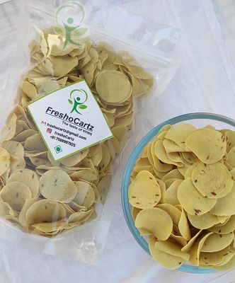 FreshoCartz Gluten Free Jeera Rice Papad | Khichiya | Appalam | Ready to Fry Indian Snacks (400gm)