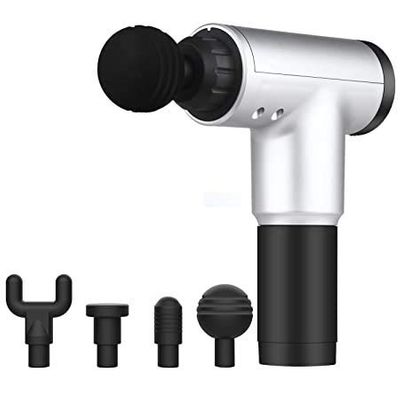 Aatmnivedi Massage Gun, Handheld Body Massager Gun, Deep Muscle Portable and Rechargeable Full Body Vibration Device for Pain Relieve,6 Step Speed Cordless and 4 Heads (Multi Color)