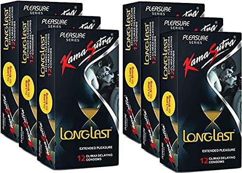 Kamasutra Six Pleasure LONGLAST Condom (Set of 6, 72S), (12 in each Packet)