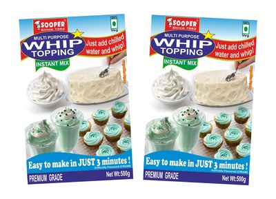 SOOPER WHIP TOPPING MIX CREAM VANILLA 2x500g Packs