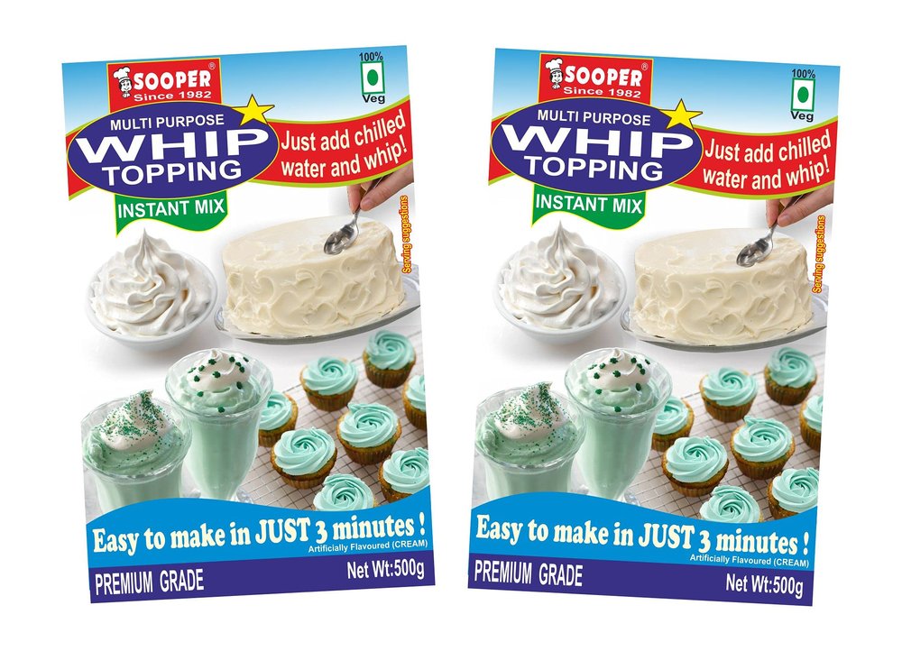SOOPER WHIP TOPPING MIX CREAM VANILLA 2x500g Packs