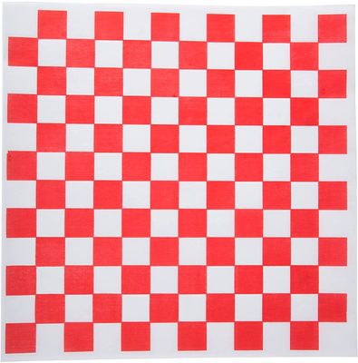 Concession Essentials 12" x 12" Red Checker Deli Squares Sandwich Wrap Paper- Pack of 100ct