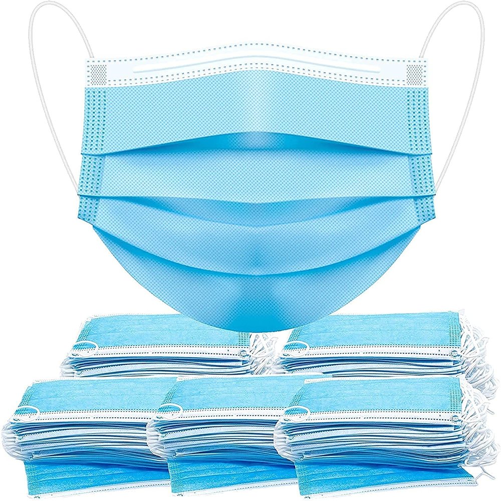 GIRIRAJ MART 3 Ply Disposable Face Mask Non Woven Mask with Triple Filtration with Nose clip (200Pcs)