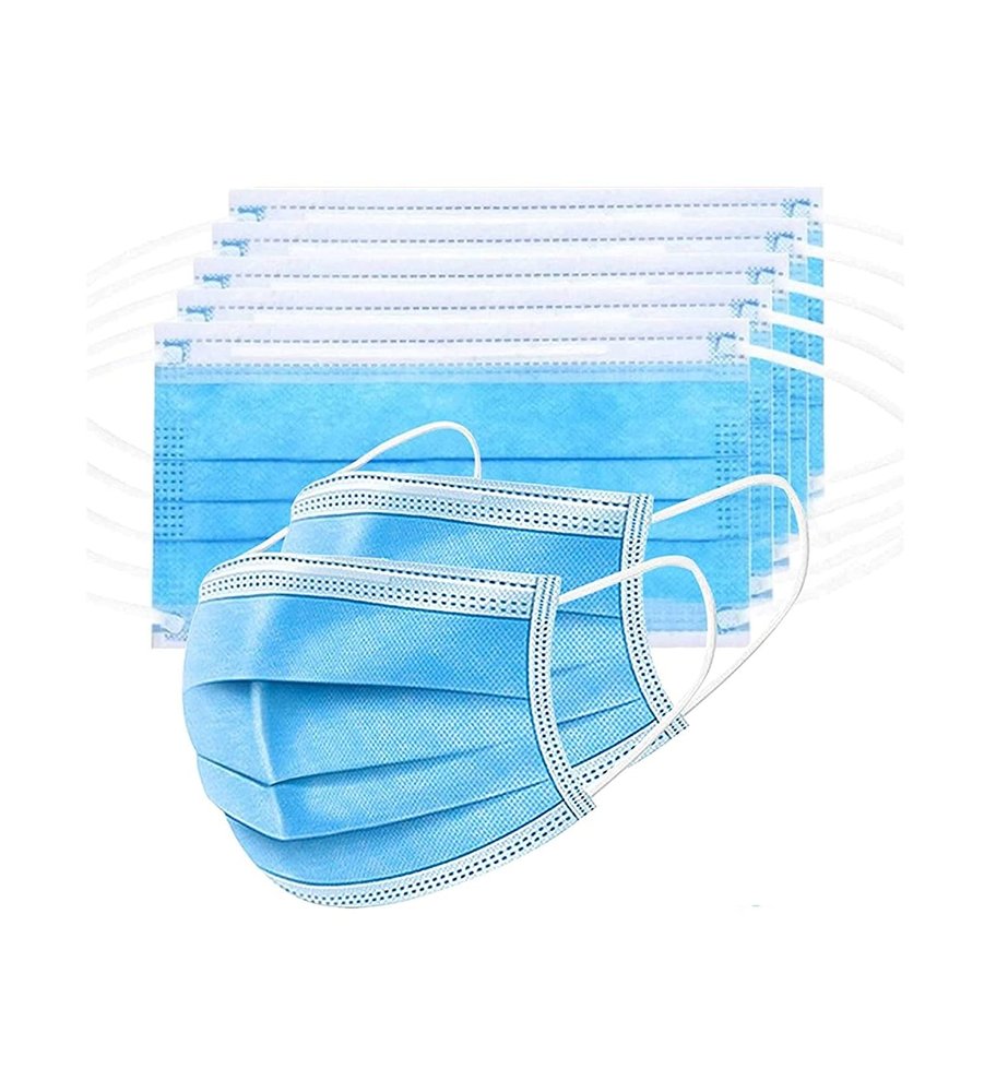GIRIRAJ MART 3Ply Disposable Nonwoven Fabric Face Mask With Nose Clip - Pack of 300