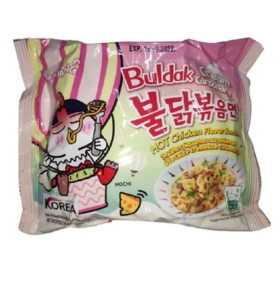 NOTTACIA Samyang Buldak Cream Carbonara Hot Chicken Flavor Ramen Pack of 1, 140 Gm