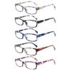 5 Pack Computer Reading Glasses Men and Women Anti Eyestrain Blue Light Blocking Glasses for Reading (5 Mix-2, 1.75) view 1