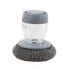 Bticx Steel/PET Dish Scrubber, Soap Dispensing Palm Brush, Non-Scratch PET Brush with Soap Dispenser Set, Scouring Pad Pot Scrubber Metal Sponge Household Kitchen Cleaning Brush view 1