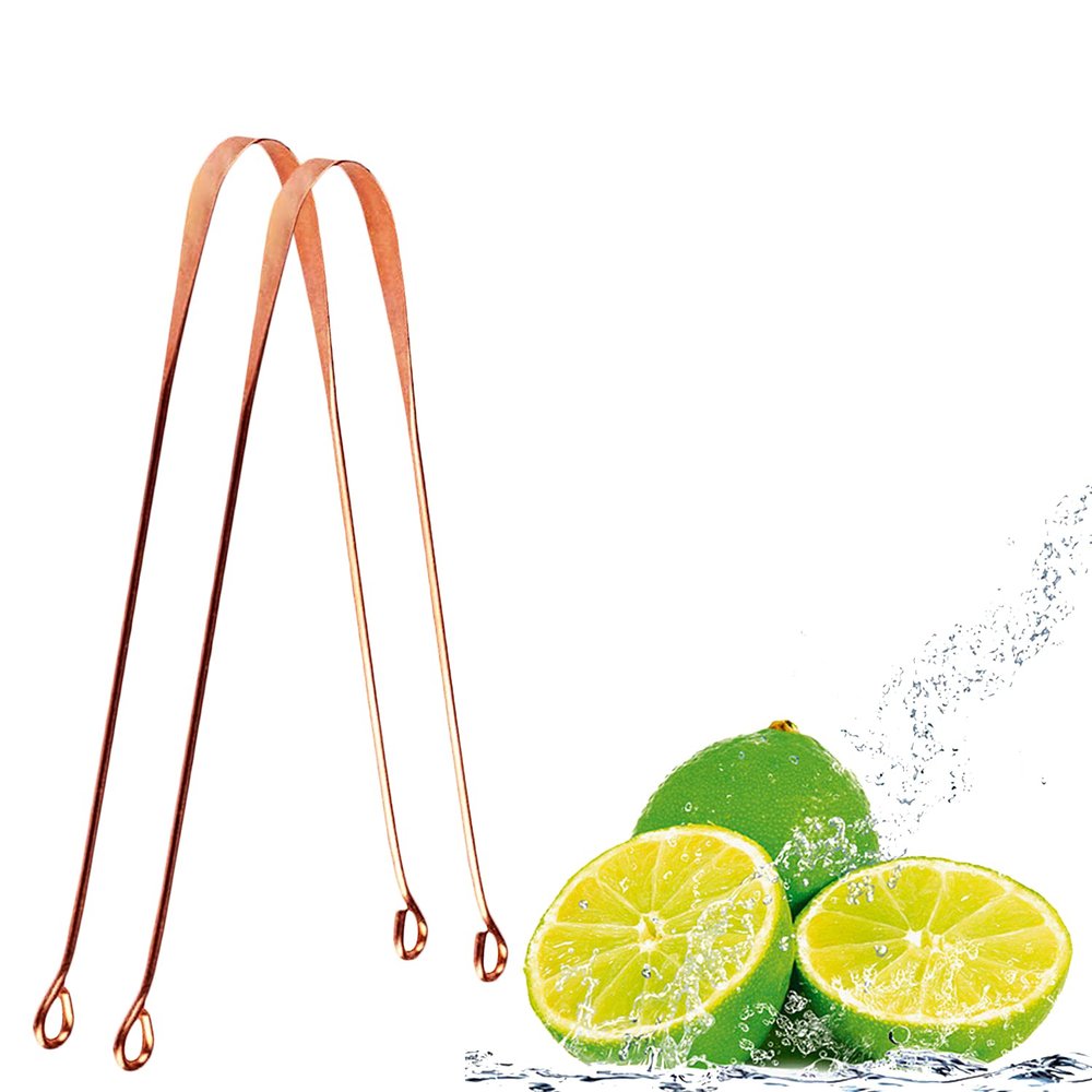 Nurpi Copper Premium Tongue Cleaner for Adults and Kids Fights Bad Breath Oral Health Care Tool, Easy to Use Travel Friendly- Pack of 2